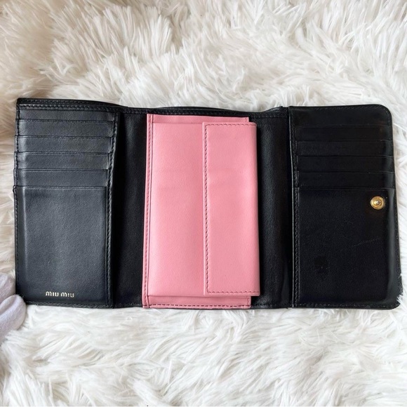 MIU MIU miu miu Bifold Wallet Wallet Genuine Leather Ladies authentic - Picture 6 of 11